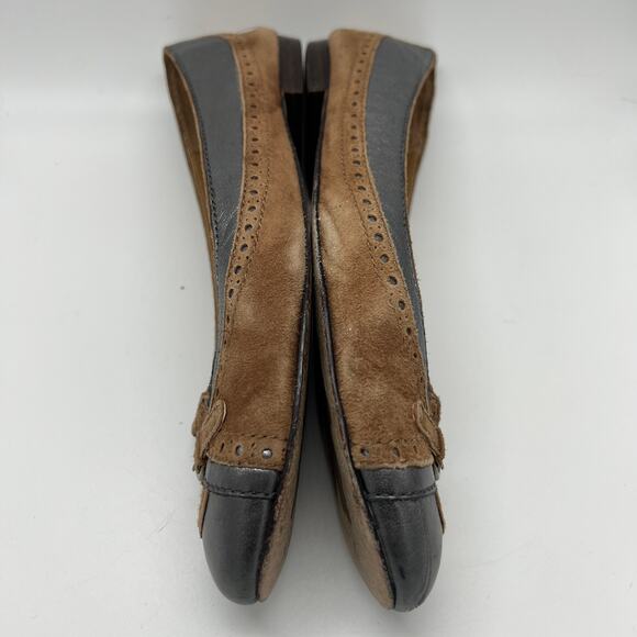 Sam Edelman Ballet Flat Shoes Women's Brown Pewter Metallic Leather Addie Sz 9.5 - Picture 5 of 14